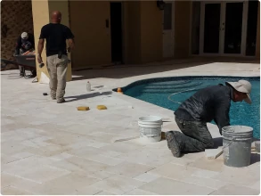 Before: old concrete driveway